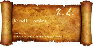 Kindl Lóránt névjegykártya