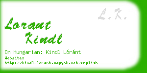 lorant kindl business card